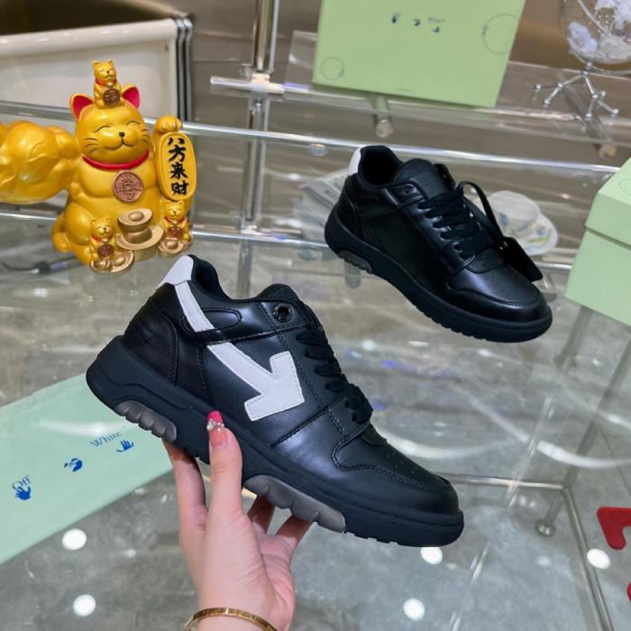 OFF-WHITE Out Of Office OOO Low Tops Black Gray White FW21