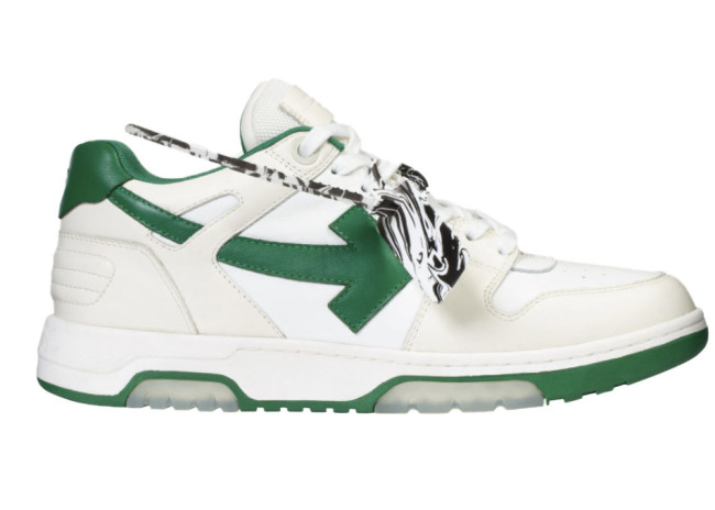 OFF-WHITE Out Of Office  OOO  Low Tops White Green 2021