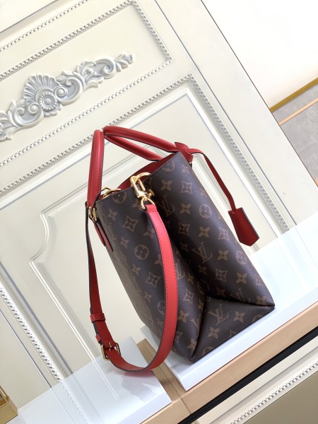 LOUIS VUITTON Flower Tote Coated Canvas Shoulder Bag, Crossbody Bag, Handbag Women's Poppy Red M43553 size 34*24*13 cm