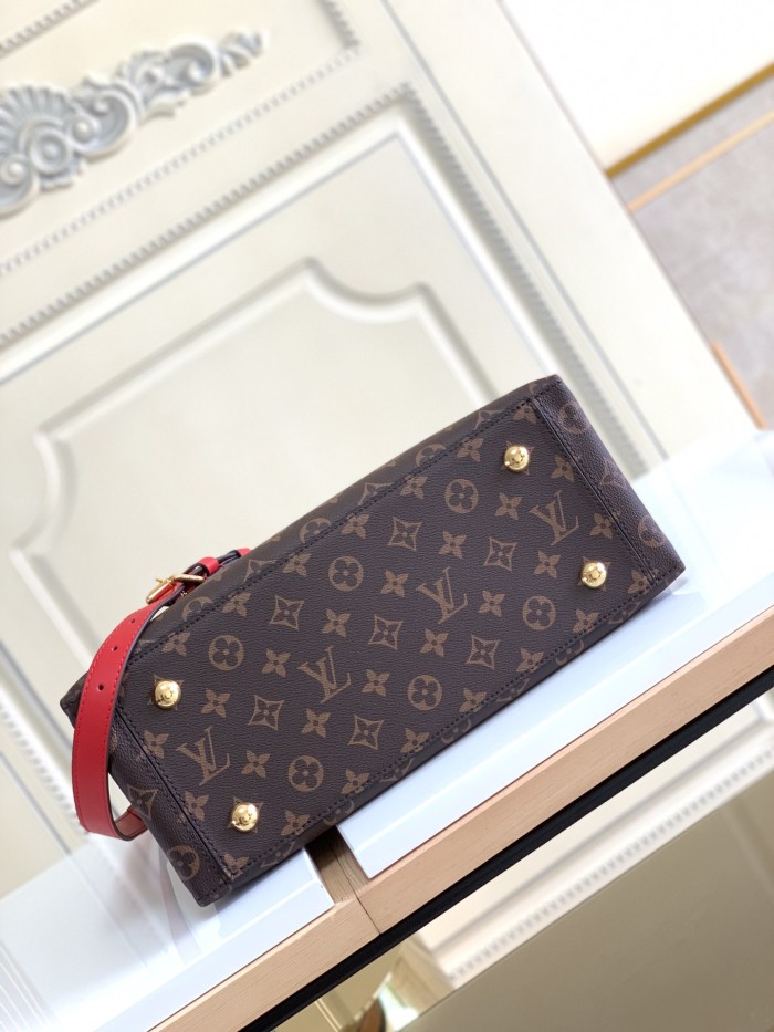 LOUIS VUITTON Flower Tote Coated Canvas Shoulder Bag, Crossbody Bag, Handbag Women's Poppy Red M43553 size 34*24*13 cm