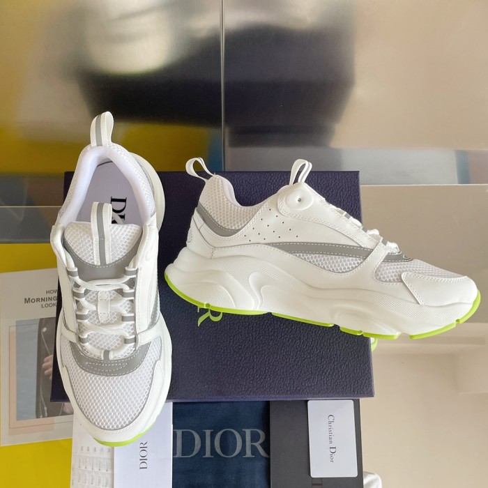 Dior B22 White Silver Fluo Green