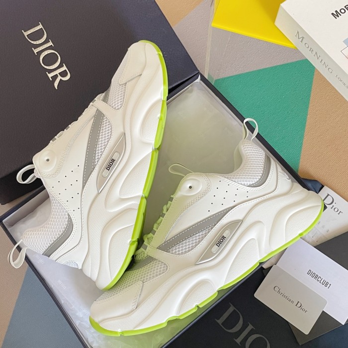 Dior B22 White Silver Fluo Green