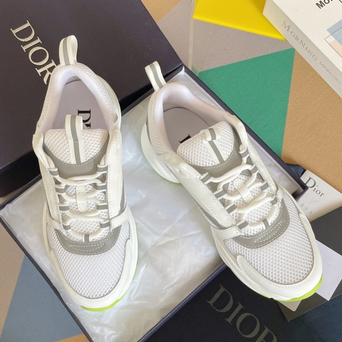 Dior B22 White Silver Fluo Green