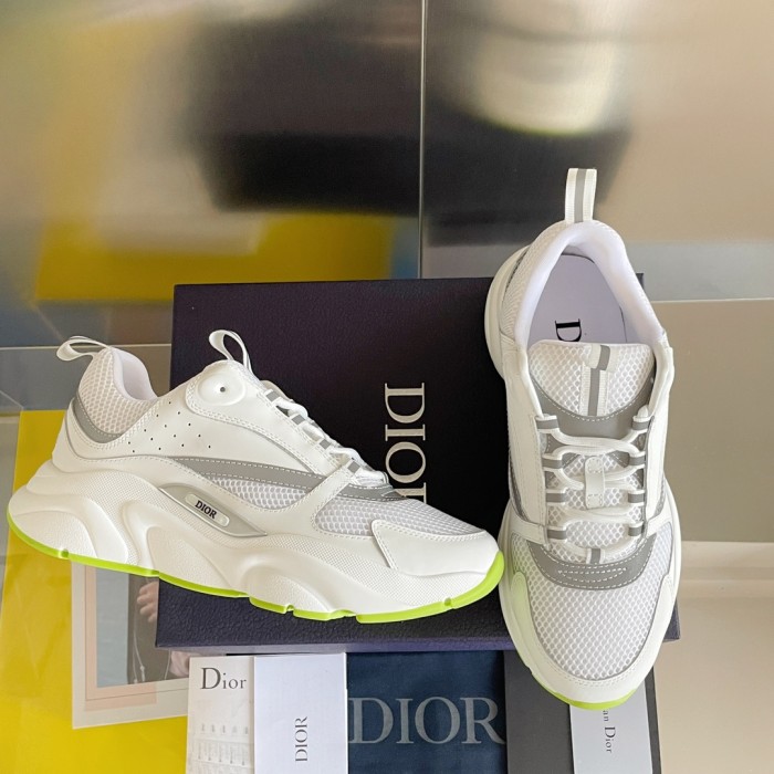 Dior B22 White Silver Fluo Green