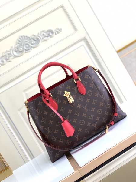 LOUIS VUITTON Flower Tote Coated Canvas Shoulder Bag, Crossbody Bag, Handbag Women's Poppy Red M43553 size 34*24*13 cm