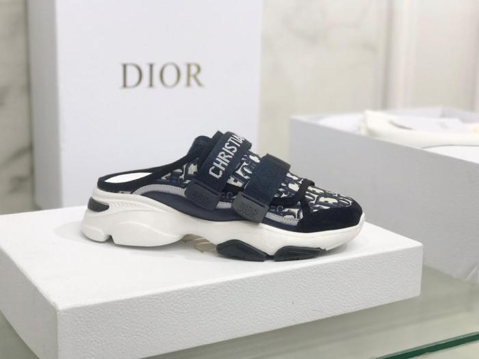 Dior D-Wonder Slide Deep Blue White Dior Oblique Technical Fabric (W)