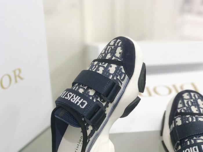 Dior D-Wonder Slide Deep Blue White Dior Oblique Technical Fabric (W)