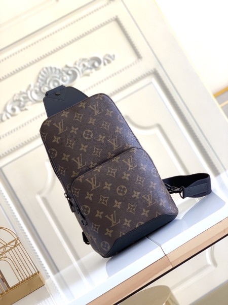 LOUIS VUITTON Avenue Sling Bag Monogram Macassar Brown M45897 size 20*10*31 cm