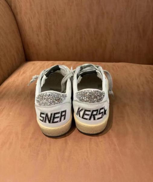 Golden Goose Ball Star White Silver Glitter