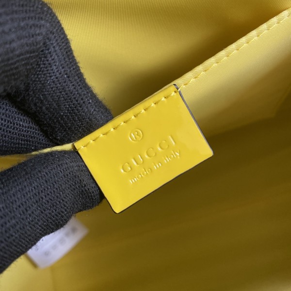 GUCCI Canvas With Leather Handbag, Kids' Bag Kids' Yellow White Candy 605614-H6UAH-8954 size 28.5*11*25 cm