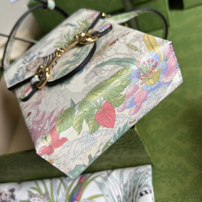 GUCCI Horsebit 1955 Leather Cell Phone Pouch Cigarette Case Bag Shoulder Bag Crossbody Bag Mini Unisex White/Multicolor 625615-UTJ0C-9270 size 11.5*4*17 cm