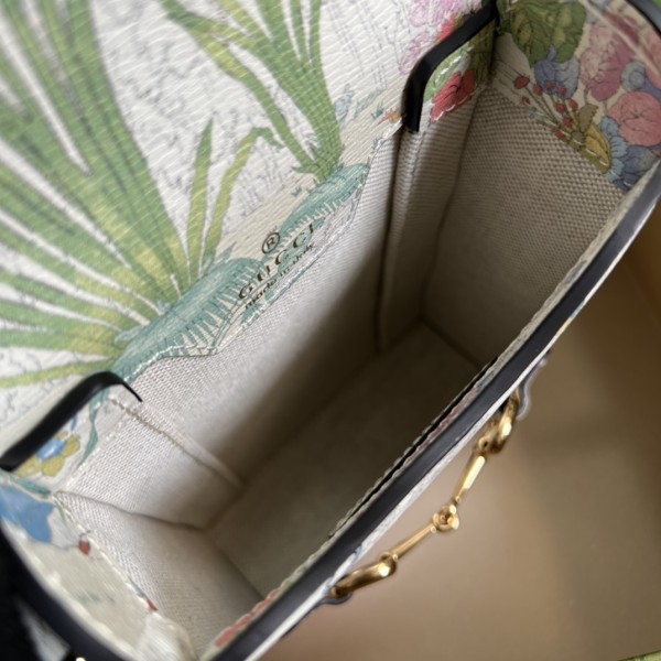 GUCCI Horsebit 1955 Leather Cell Phone Pouch Cigarette Case Bag Shoulder Bag Crossbody Bag Mini Unisex White/Multicolor 625615-UTJ0C-9270 size 11.5*4*17 cm