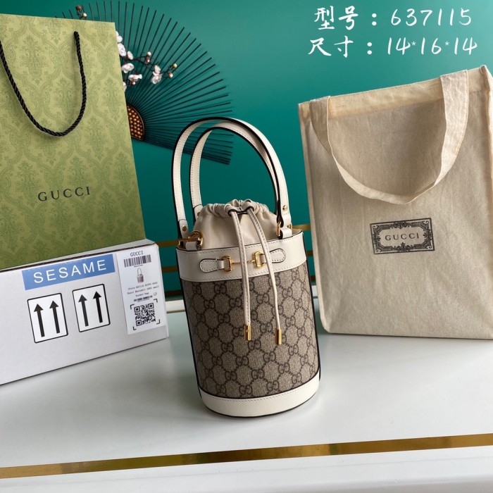  Handbag   Gucci   637115  size   14*16*14   cm