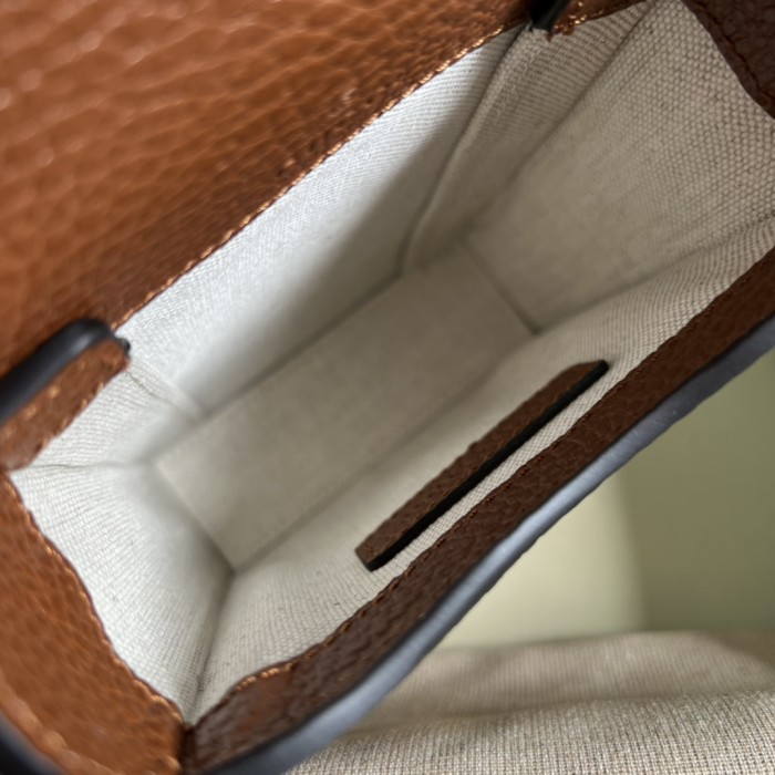 GUCCI Horsebit 1955 Horsebit Logo Denim Leather Cigarette Case Shoulder Bag Crossbody Bag Mobile Phone Bag Mini Unisex Couples Blue/Brown 625615-2KQGG-8375 size 11.5*4*17cm