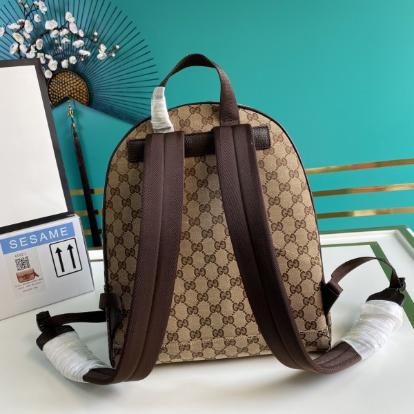 GUCCI Top Zip Backpack Monogram GG Beige/Brown 449906-KY9NN-9873 size 30*14*37cm