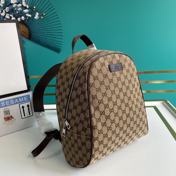 GUCCI Top Zip Backpack Monogram GG Beige/Brown 449906-KY9NN-9873 size 30*14*37cm
