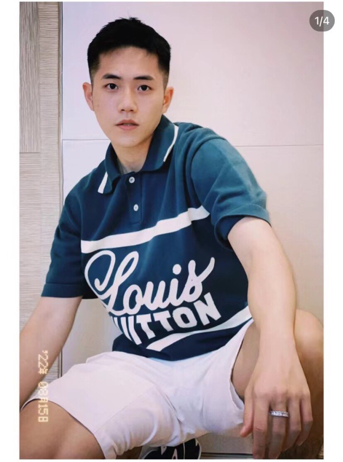 LOUIS VUITTON FW22 Polo Shirt Men's Blue