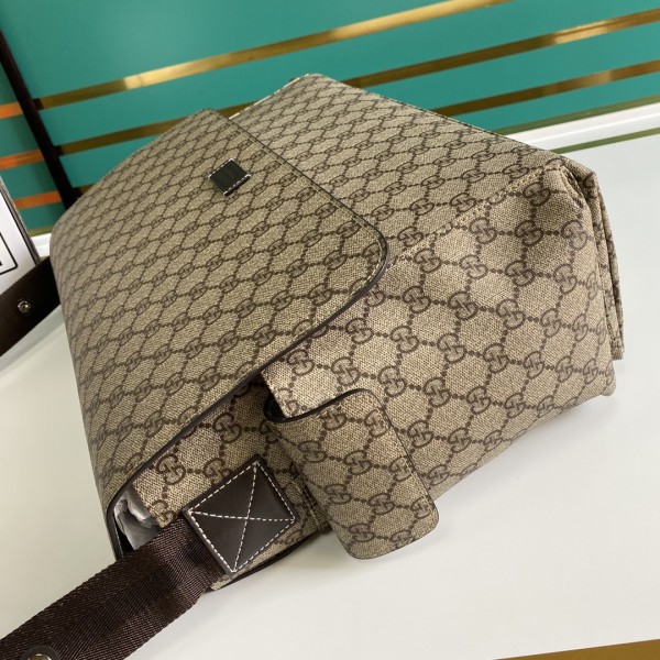 GUCCI Canvas With Leather Mommy Bag, Crossbody Bag, Shoulder Bag Women's Ebony/Brown 211131-KGDIG-8588 size 44*14*28 cm