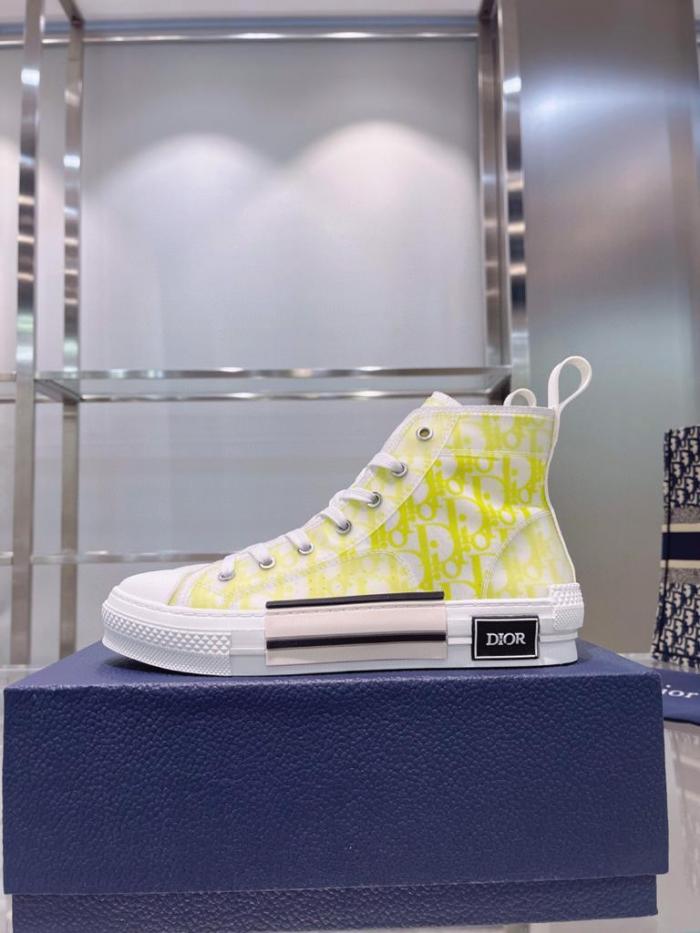 Dior B23 High Top White Yellow Oblique