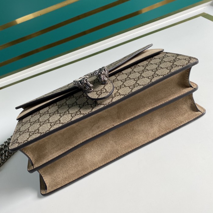 Gucci Dionysus Shoulder Bag Small GG Supreme Beige/Ebony 400249-KHNRN-8642 size 28*9*17 cm