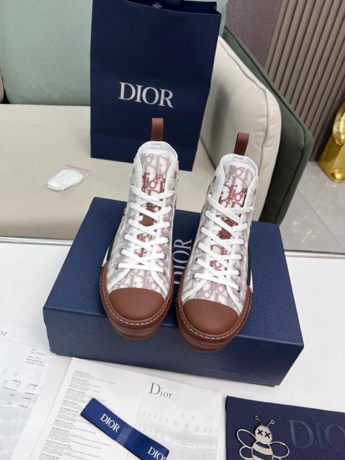 Dior B23 High Top Coffee White Dior Oblique