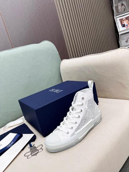Dior B23 High Top White Raised Oblique