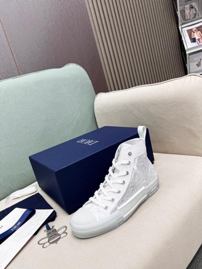 Dior B23 High Top White Raised Oblique
