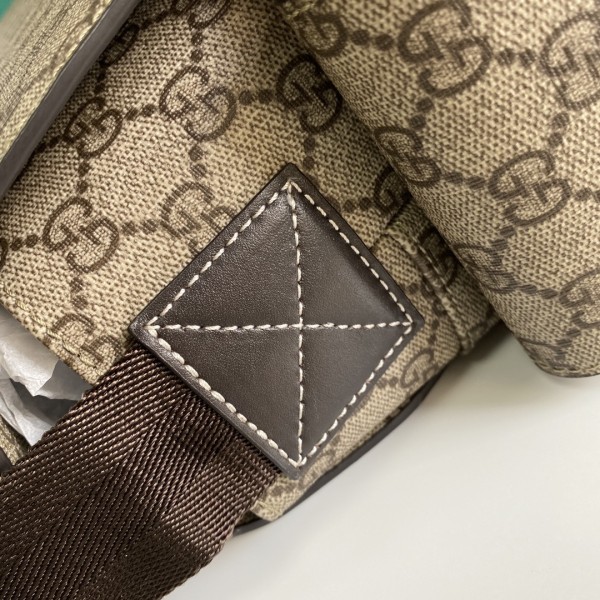 GUCCI Canvas With Leather Mommy Bag, Crossbody Bag, Shoulder Bag Women's Ebony/Brown 211131-KGDIG-8588 size 44*14*28 cm
