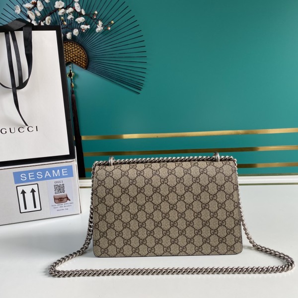 Gucci Dionysus Shoulder Bag Small GG Supreme Beige/Ebony 400249-KHNRN-8642 size 28*9*17 cm