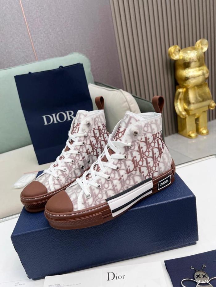 Dior B23 High Top Coffee White Dior Oblique