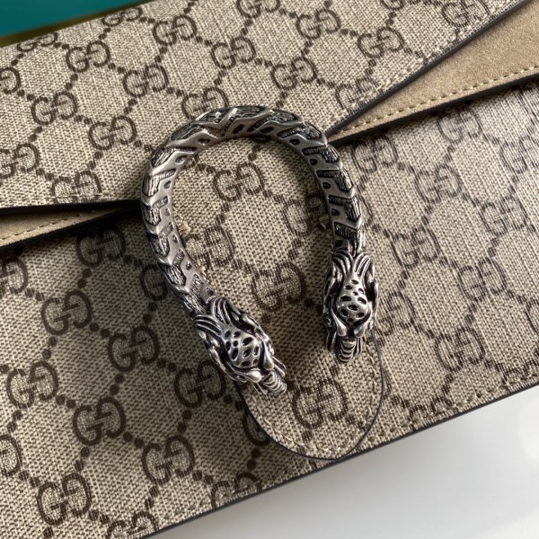 Gucci Dionysus Shoulder Bag Small GG Supreme Beige/Ebony 400249-KHNRN-8642 size 28*9*17 cm