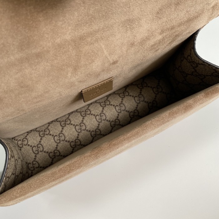 GUCCI Dionysus Canvas With Leather Canvas Bag With Flap Chain Bag Shoulder Bag Crossbody Bag Women's Ebony/Beige 499623-92TJN-8660 size 25*7*13.5 cm