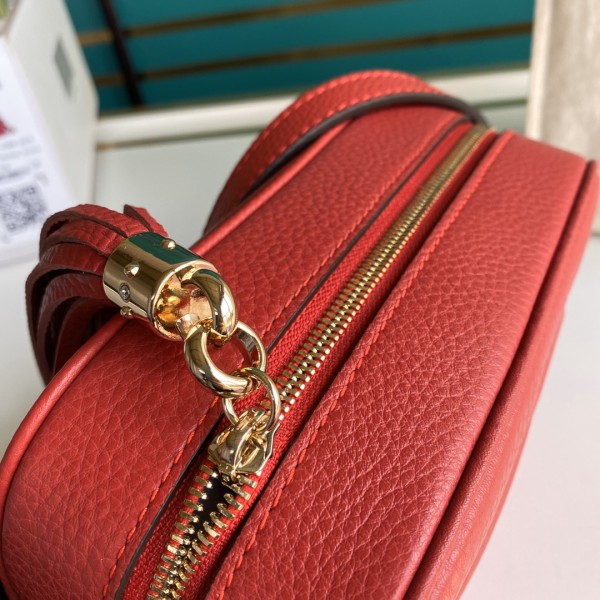 GUCCI Soho Leather Camera Bag, Crossbody Bag Small Women's Red 308364-A7M0G-6523 size 22*7.5*15.5 cm