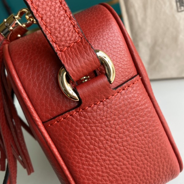 GUCCI Soho Leather Camera Bag, Crossbody Bag Small Women's Red 308364-A7M0G-6523 size 22*7.5*15.5 cm