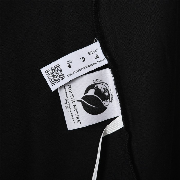 OFF-WHITE SS22 Solid Color Cotton Printed Short Sleeve T-Shirt Men's Black