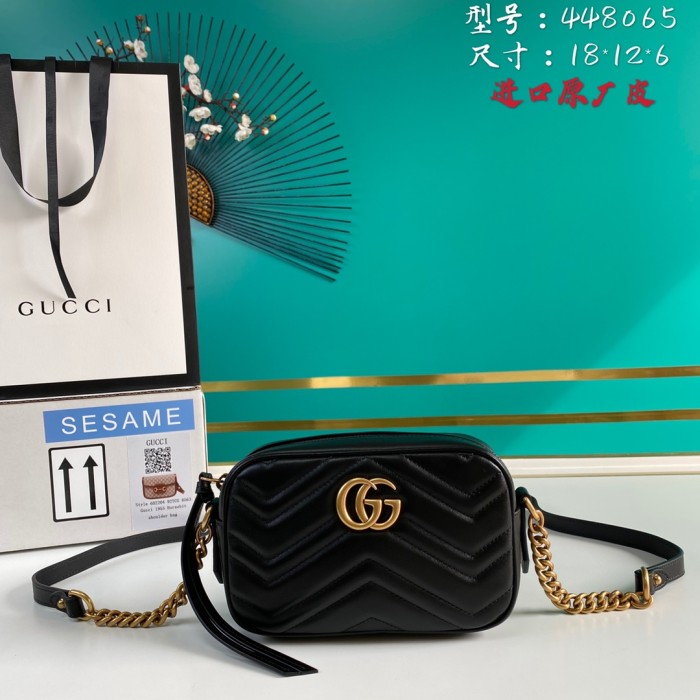  Handbag   Gucci   448065  size  18*12*6  cm