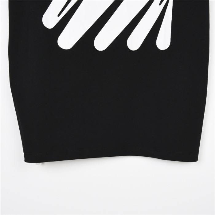OFF-WHITE SS22 Solid Color Cotton Printed Short Sleeve T-Shirt Men's Black