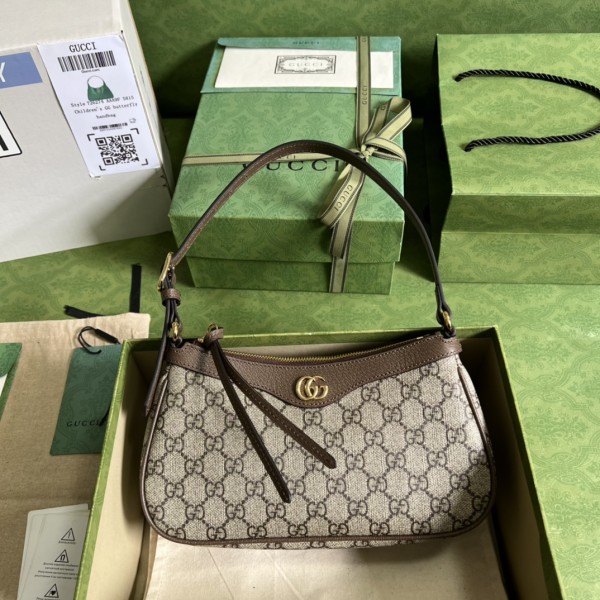 GUCCI Ophidia GG Monogram Small Handbag Women's Brown 735145 KAAAD 8358 size 25*6.5*15 cm