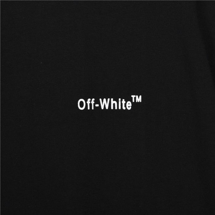 OFF-WHITE SS22 Solid Color Cotton Printed Short Sleeve T-Shirt Men's Black