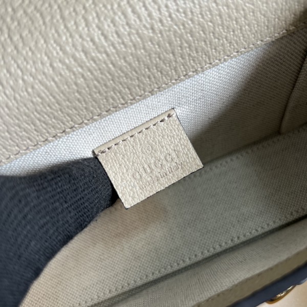 GUCCI Horsebit 1955 Canvas With Leather Trim Box Bag Shoulder Bag Crossbody Bag Mini Women's Beige/White 699296-UULBG-9683 size 18*5*12 cm