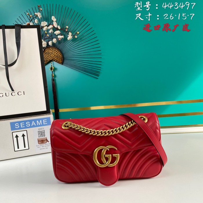  Handbag   Gucci  443497  size  26*15*7  cm