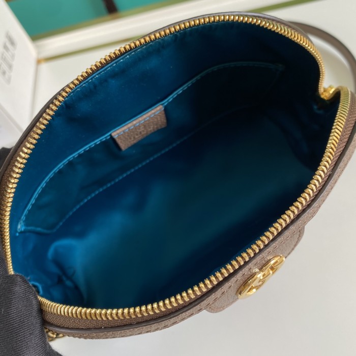 GUCCI Women's GG Ophidia Small Domed Statchel Shoulder Bag Brown 499621-K05NG-8745 size 23.5*8*19 cm