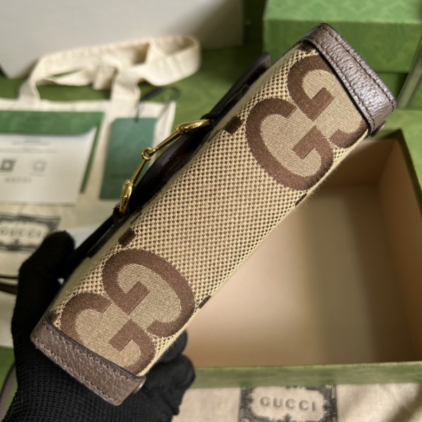 GUCCI Horsebit 1955 Canvas With Leather Binding Box Bag Shoulder Bag Crossbody Bag Mini Unisex Camel/Ebony 699296-UKMBG-2572 size 18*5*12 cm