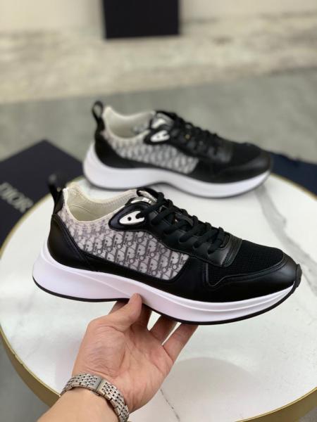 Dior B25 Runner Black Grey Oblique Leather