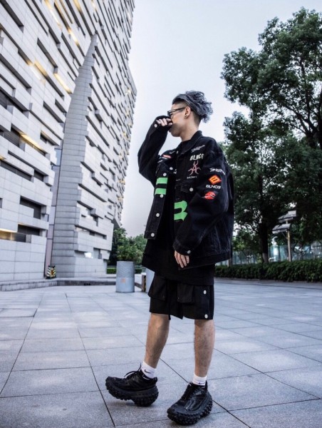 Balenciaga Denim Jackets Women's Black