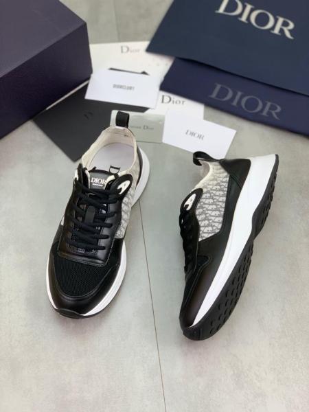 Dior B25 Runner Black Grey Oblique Leather