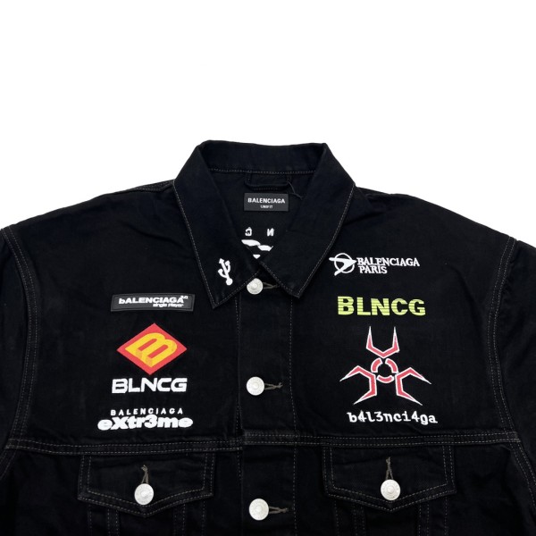 Balenciaga Denim Jackets Women's Black