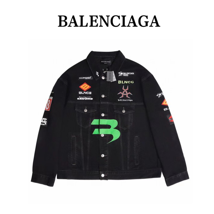 Balenciaga Denim Jackets Women's Black