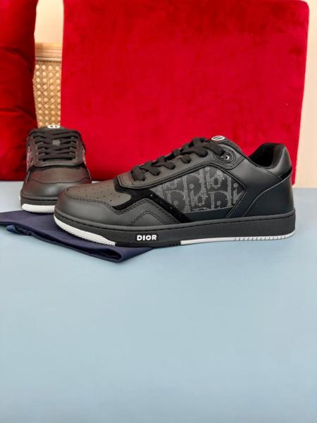 Dior B27 Low Black Dior Oblique Galaxy Leather Grey