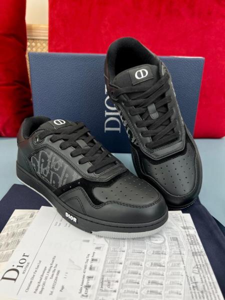Dior B27 Low Black Dior Oblique Galaxy Leather Grey